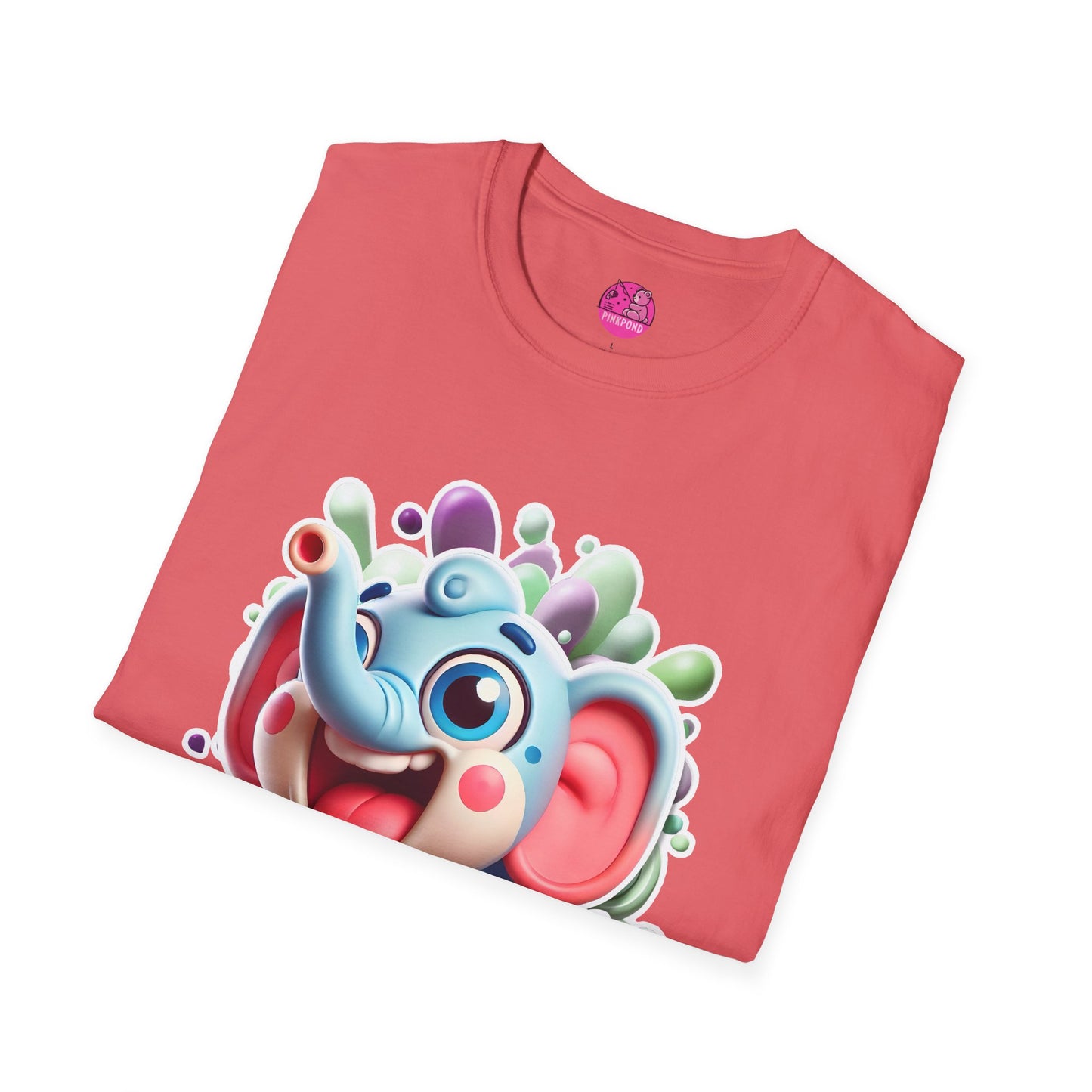 Eugene the Elephant T-Shirt - Unisex Softstyle Tee with Big Ears and Playful Charm