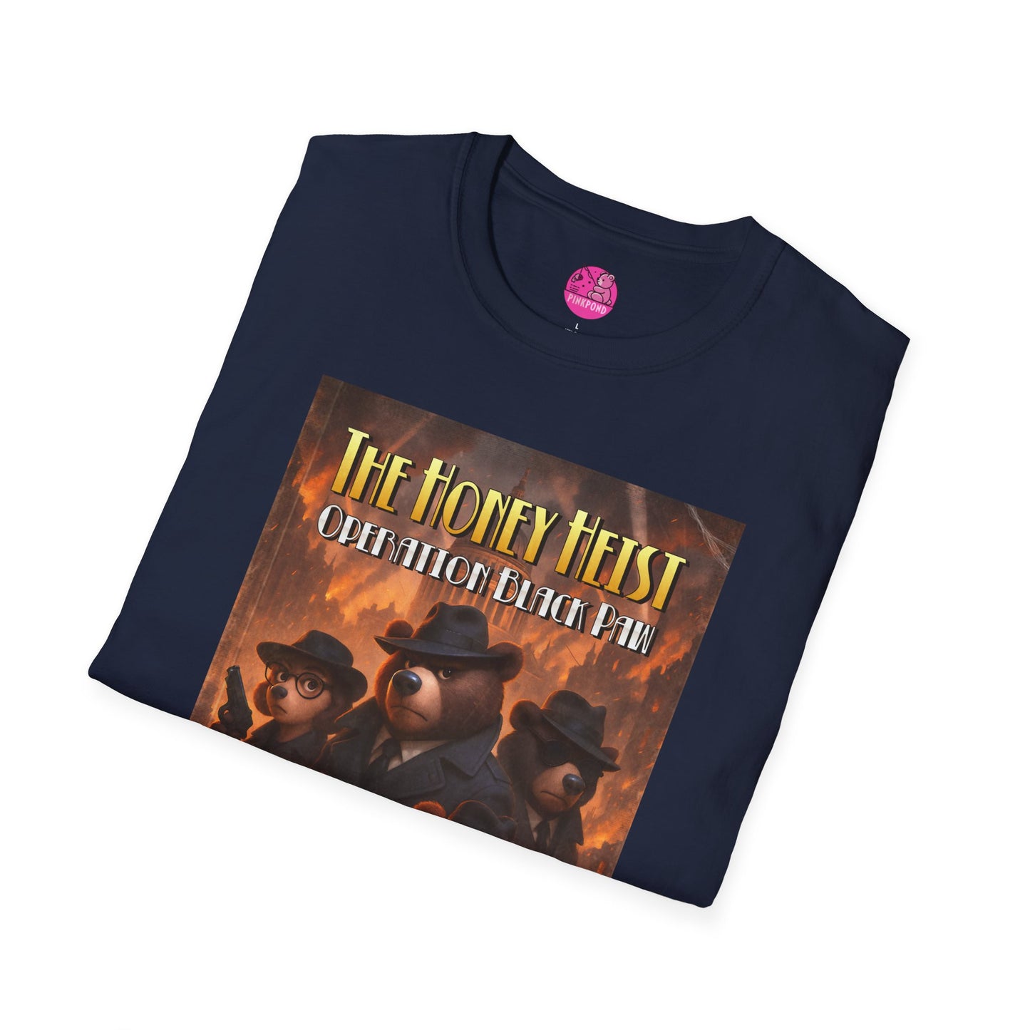Unisex Tee - The Honey Heist: Operation Black Paw Noir Bear Detective Squad Shirt