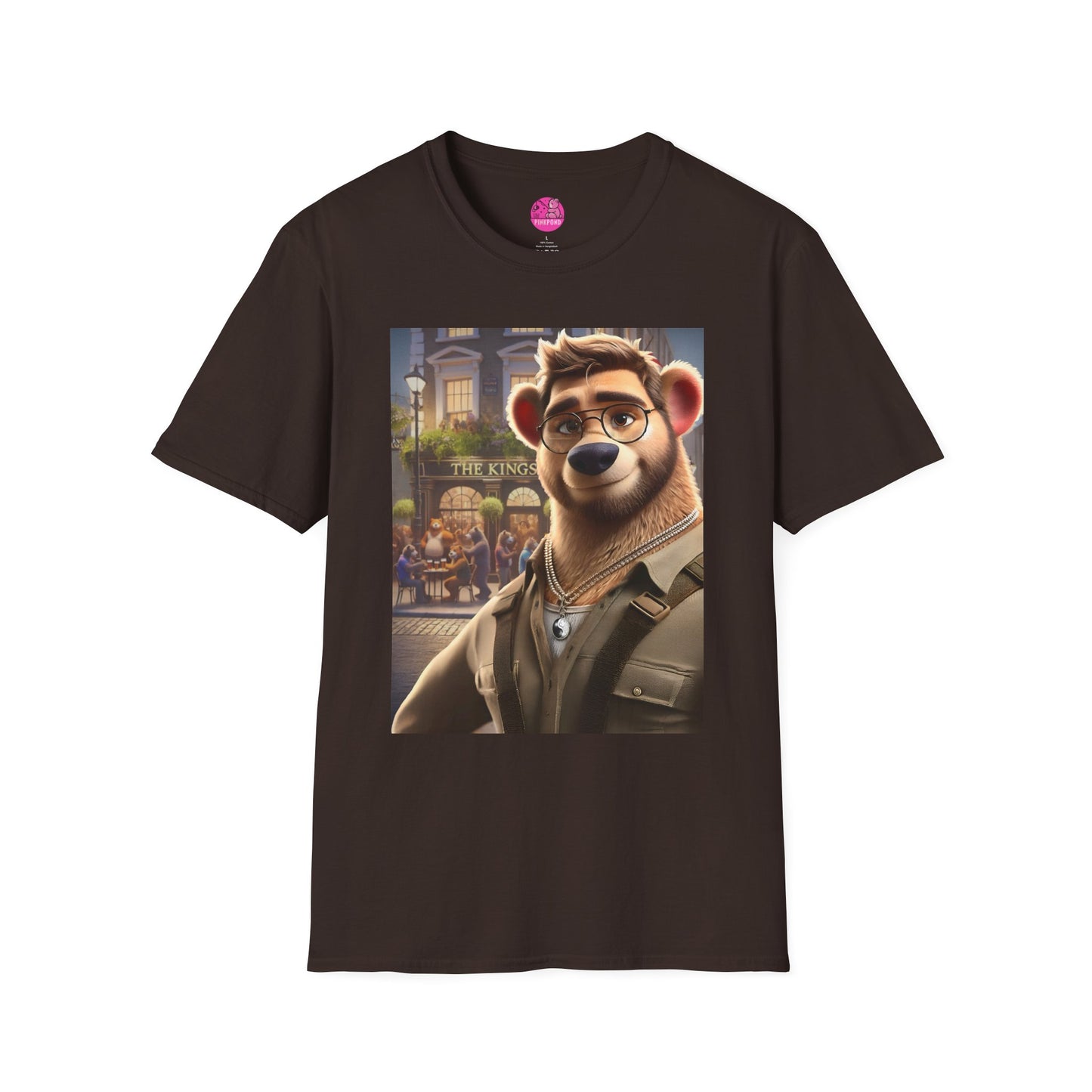 Bear T-Shirt - The King's Arms in Soho Design by PinkPond