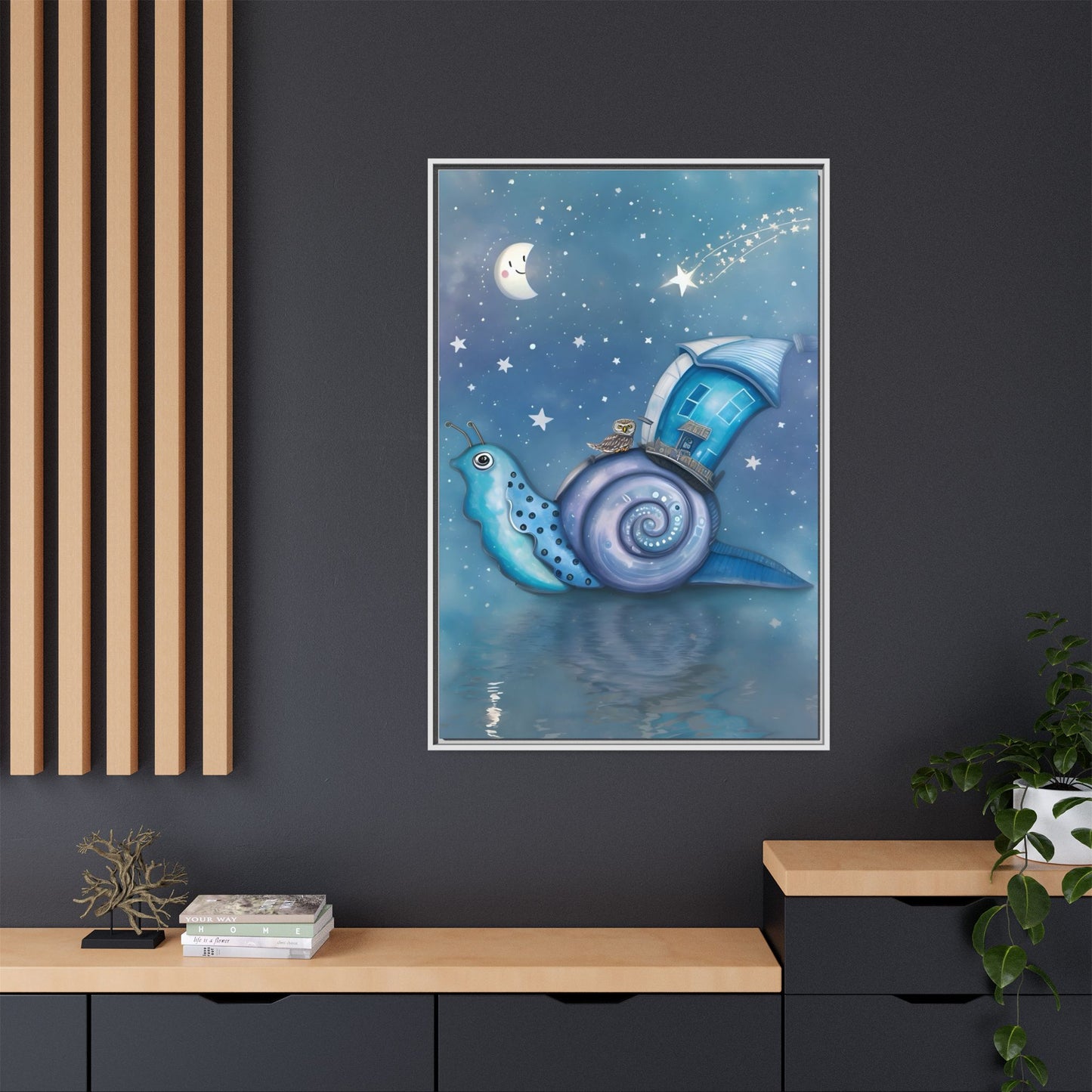 The Owl and the Snail Glided Upon a Sea of Stars by Andrew McCarter  - Canvas Print