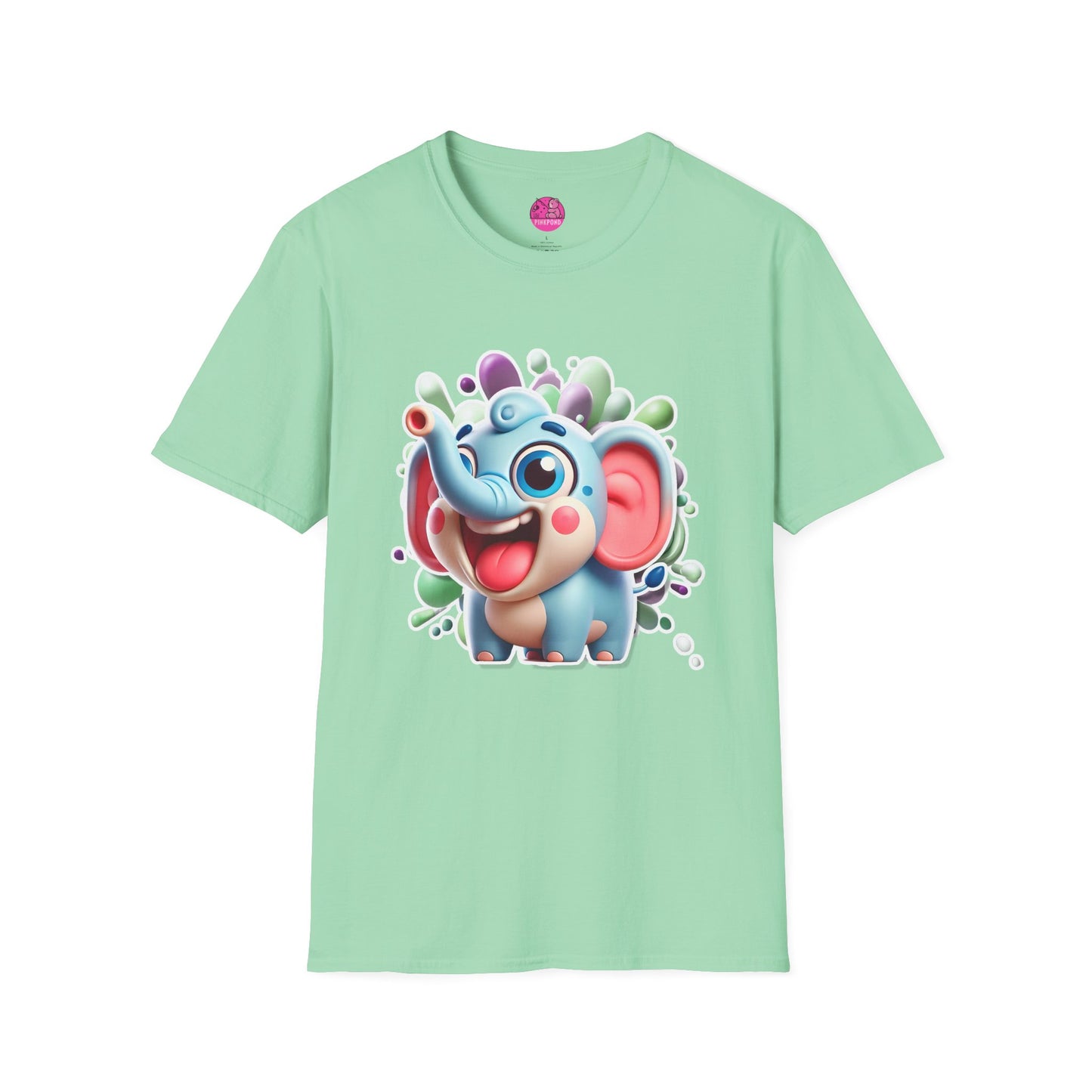Eugene the Elephant T-Shirt - Unisex Softstyle Tee with Big Ears and Playful Charm