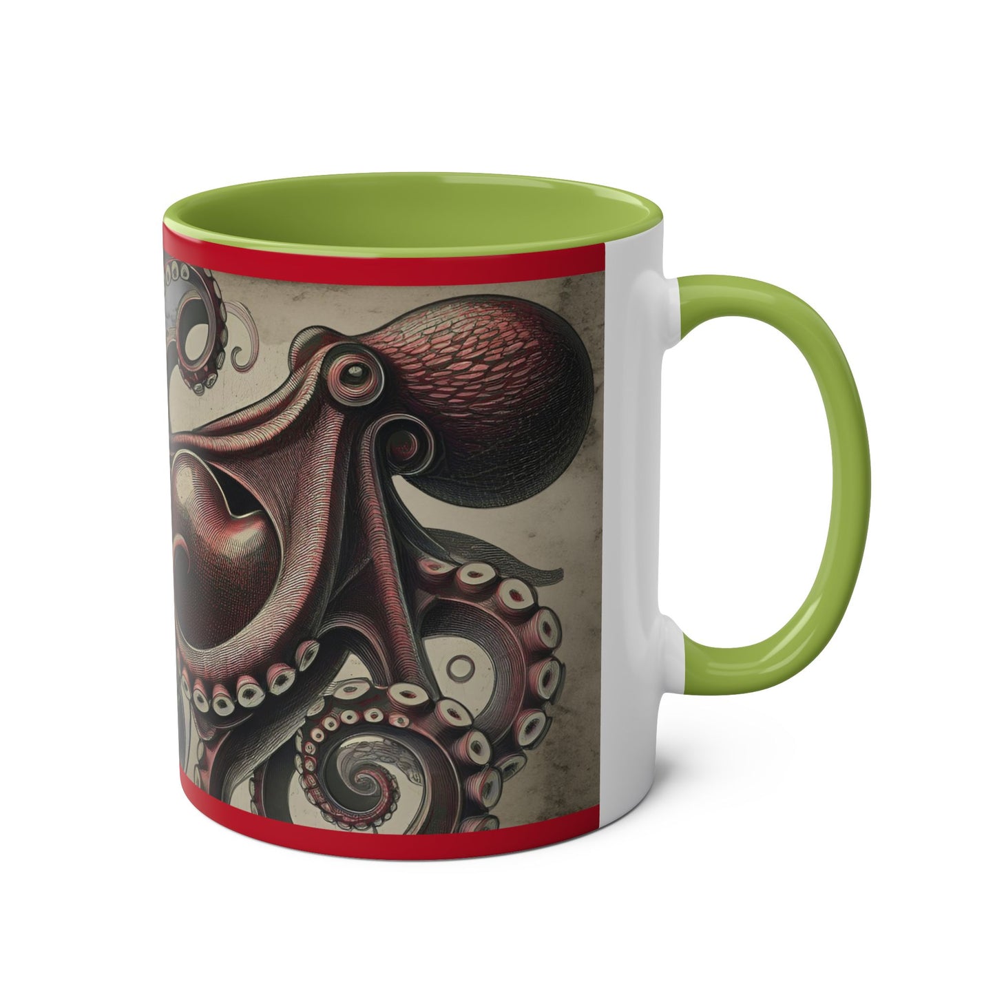 11oz Coffee Mug - PinkPond Nautical Octopus Design - Ocean Lover and Tattoo Enthusiast Gift