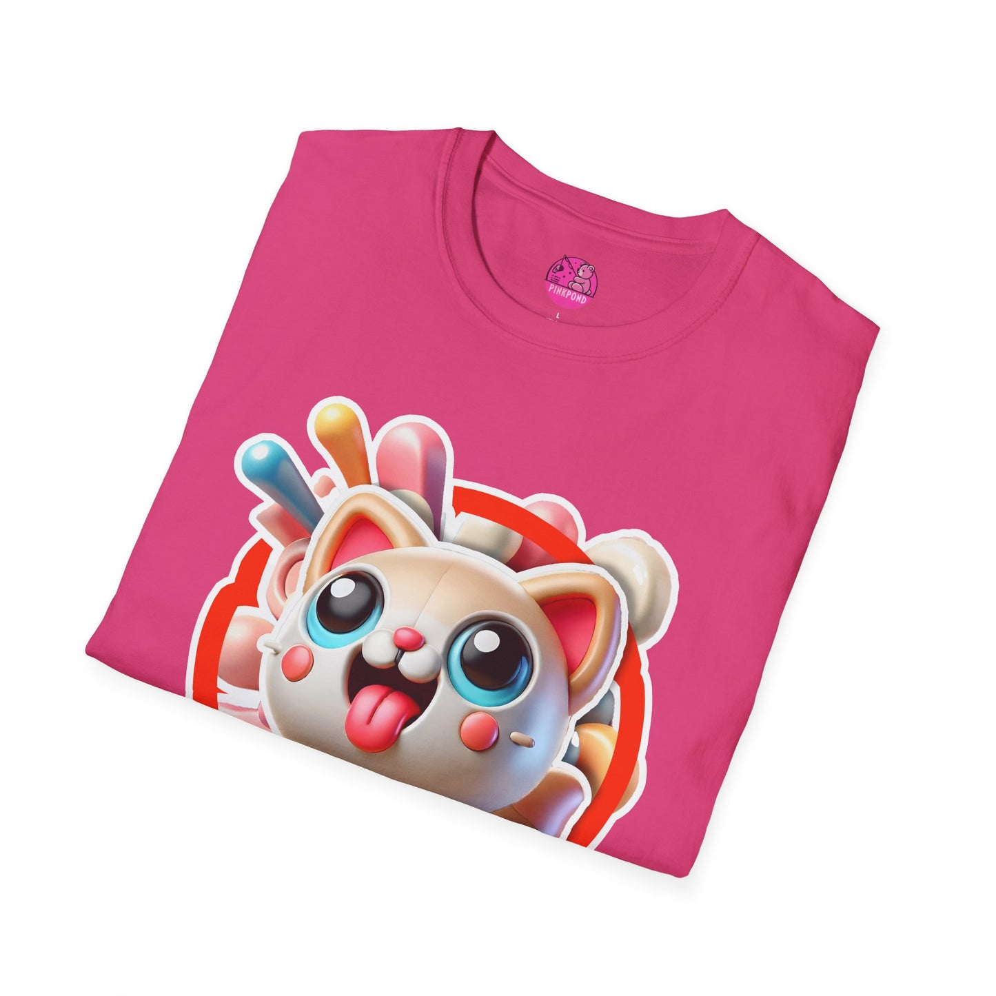 Katey Cat T-Shirt - Burst of Playful Energy | Unisex Softstyle