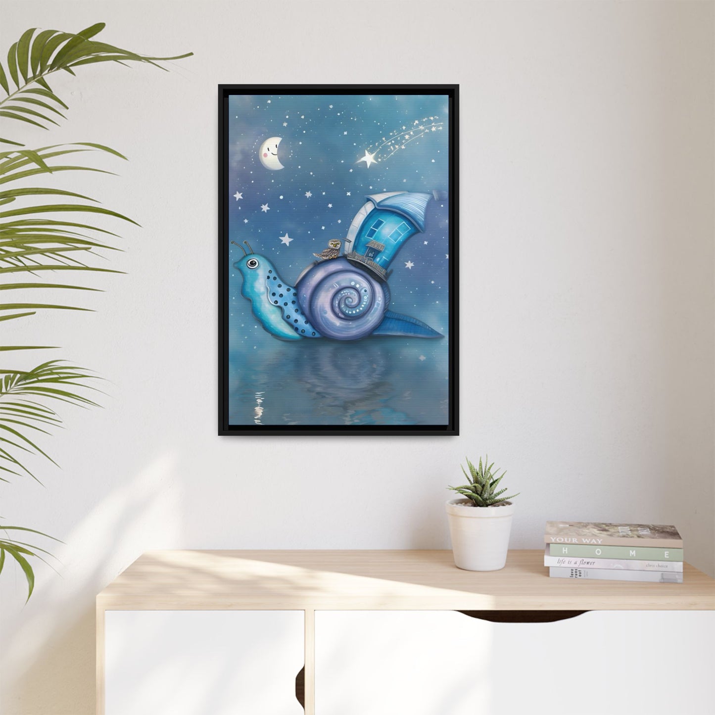 The Owl and the Snail Glided Upon a Sea of Stars by Andrew McCarter  - Canvas Print