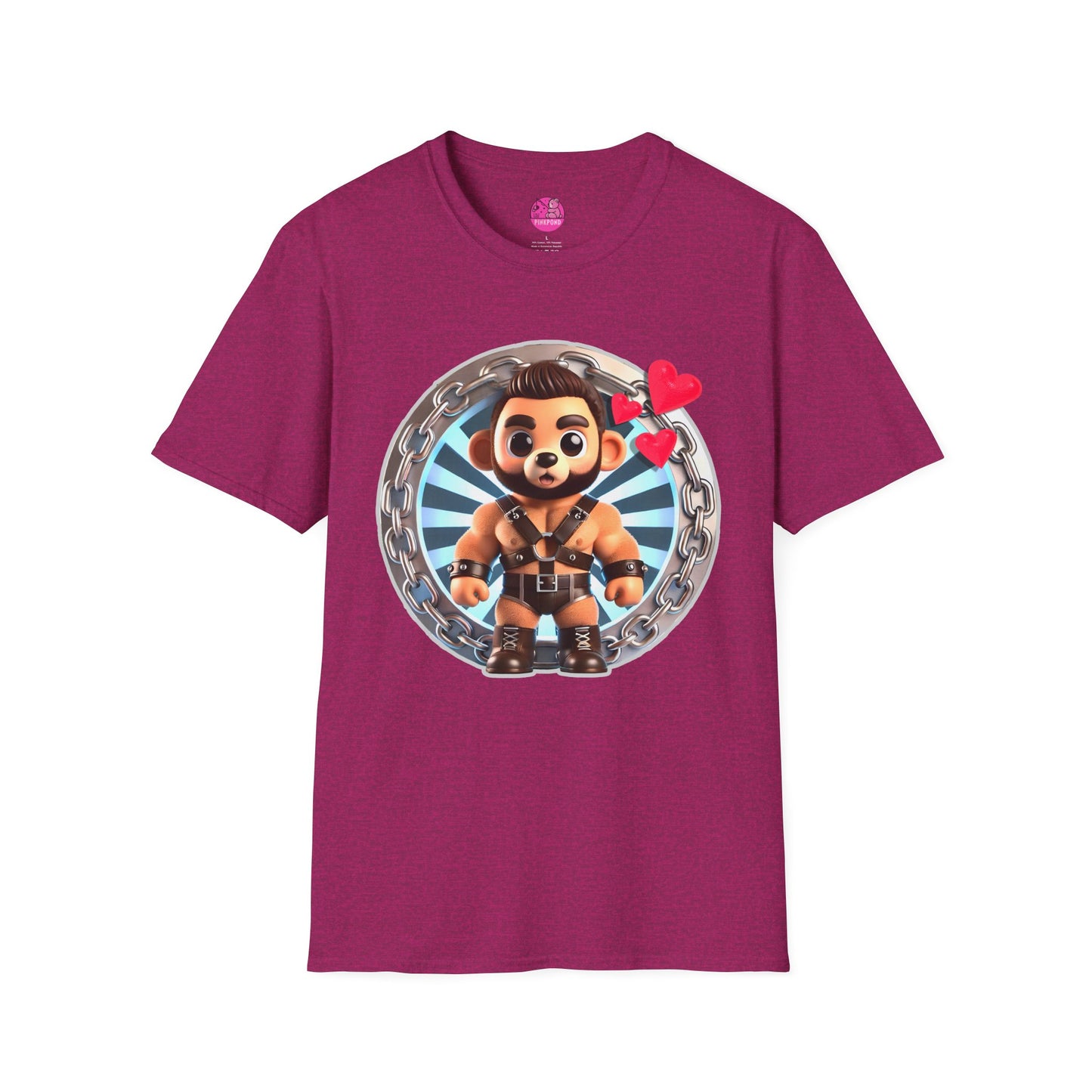 Love Struck Cub – Cute & Bold Chibi Bear T-Shirt