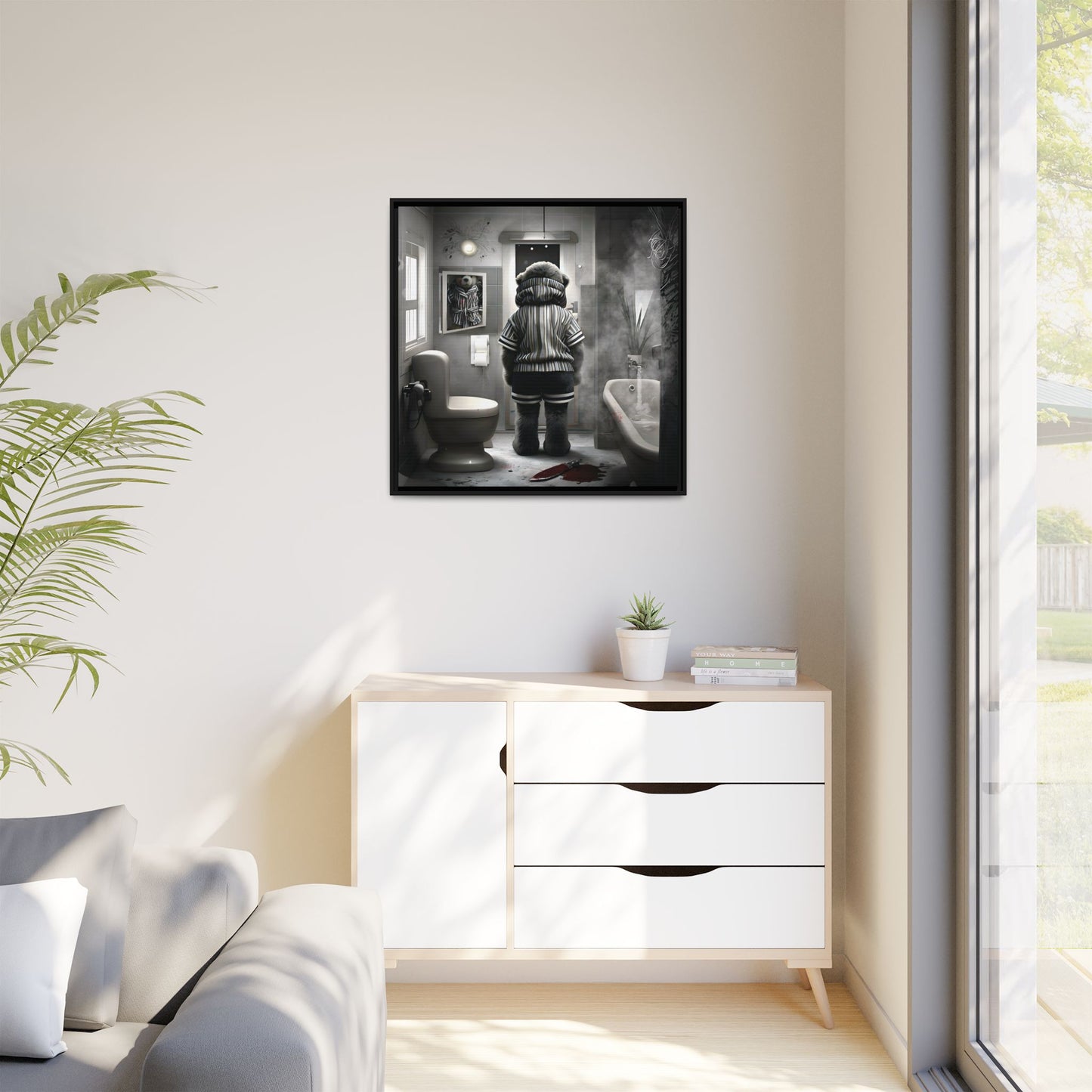Canvas Art Print - The Untimely Demise of Benjamin Bear by Andrew McCarter, Dark Surreal Artwork