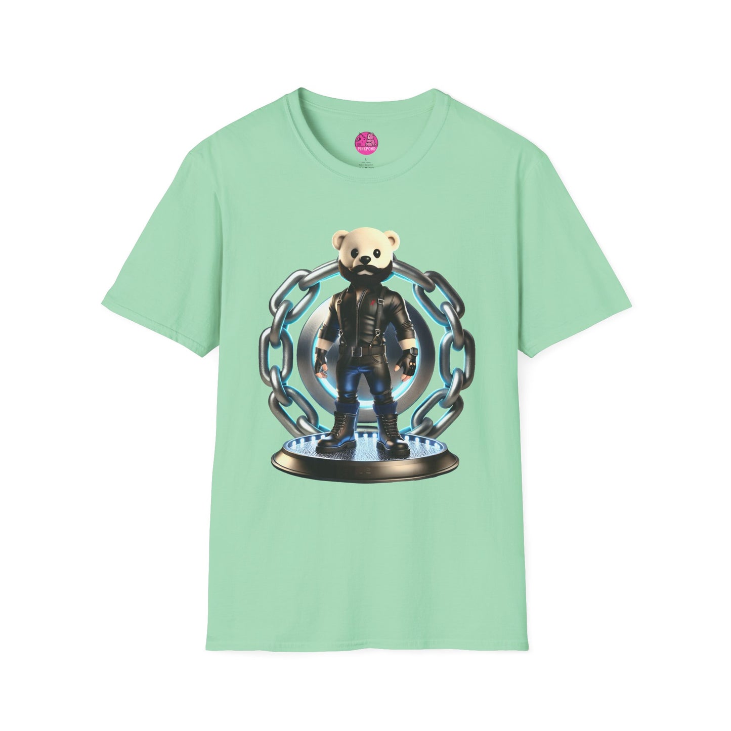 Hot Leather Cub Unisex Softstyle T-Shirt | Fierce and Fun Bear Tee with Leather-Clad Sass
