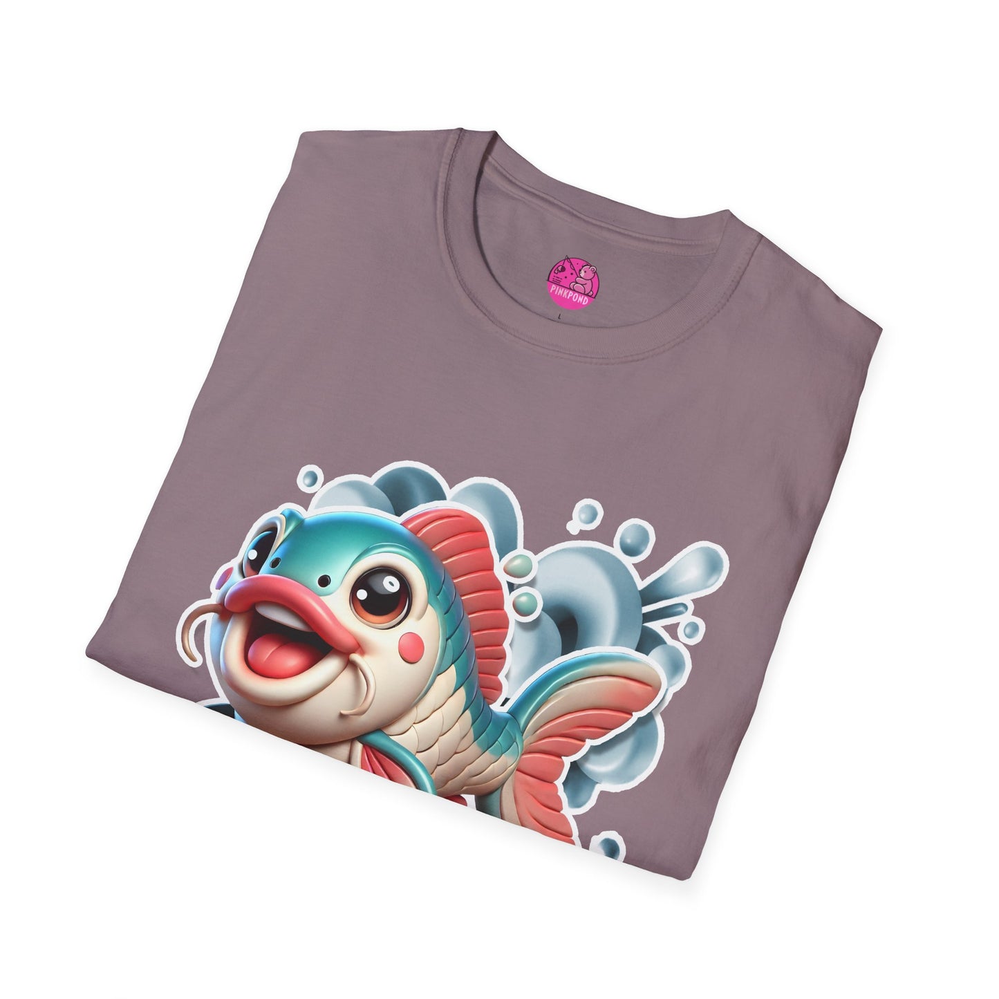 Carrie the Carp T-Shirt - a splash of fishy fun - Unisex Softstyle Tee with 3D Design