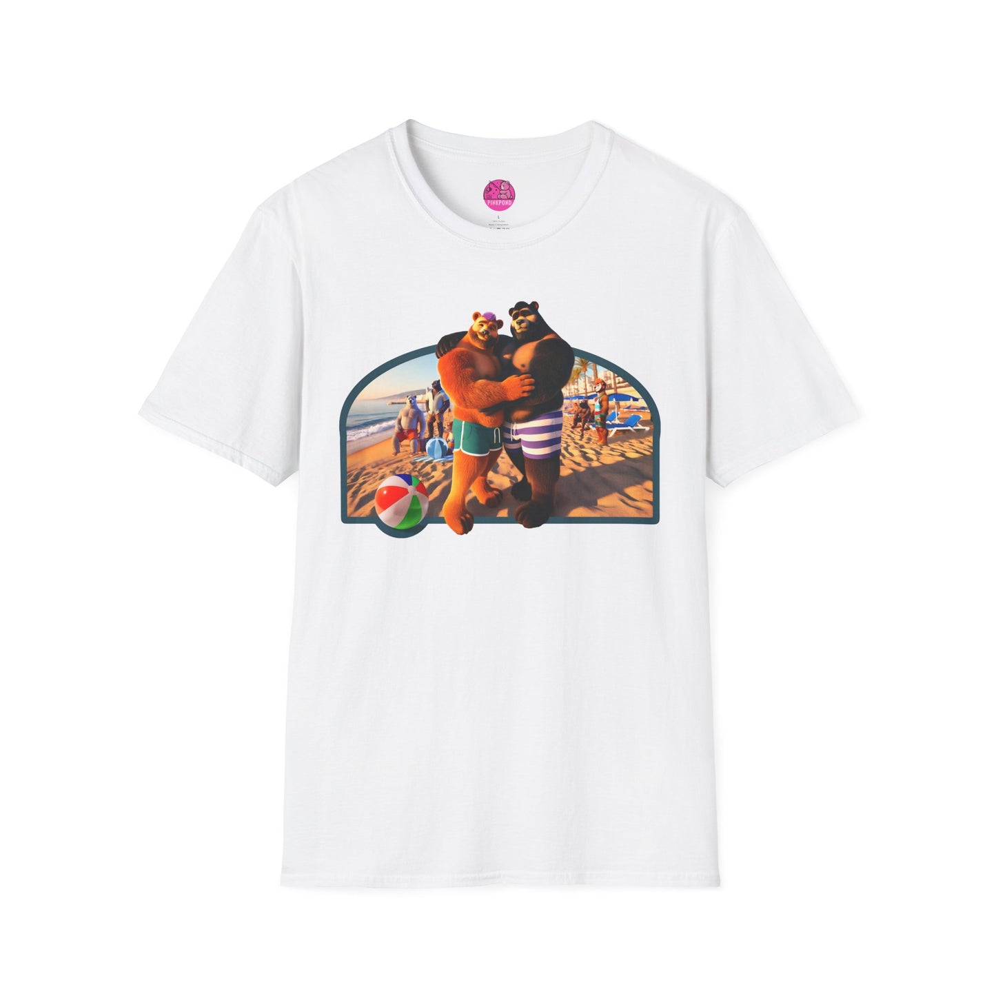 Beach Life Bears Unisex T-Shirt - Mikey & Max Tee by PinkPond