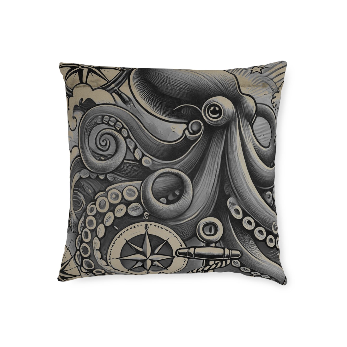 Square Pillow Kraken Reversible Cushion - PinkPond Home