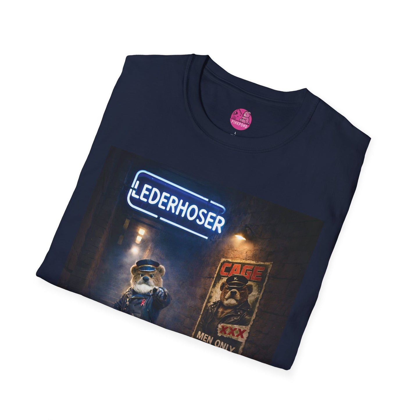 Oi, You Boy Leather Bear Graphic T-Shirt — PinkPond Character Illustration