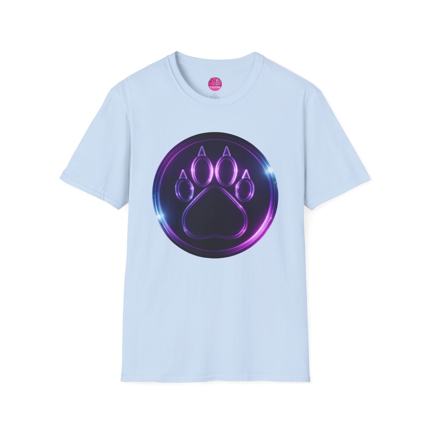 Neon Paw Power T-Shirt - Retro-Futuristic Animal Lover Tee
