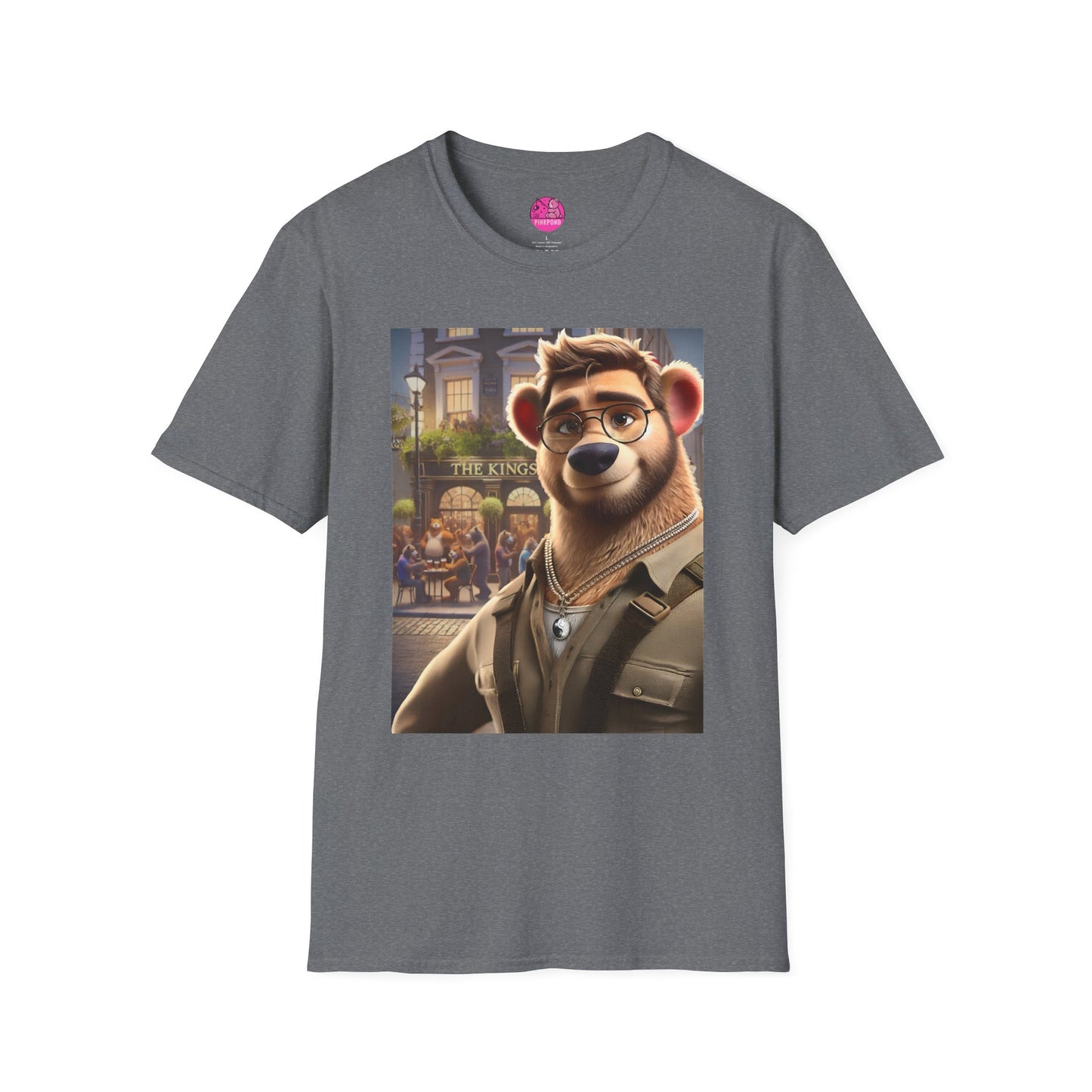 Bear T-Shirt - The King's Arms in Soho Design by PinkPond