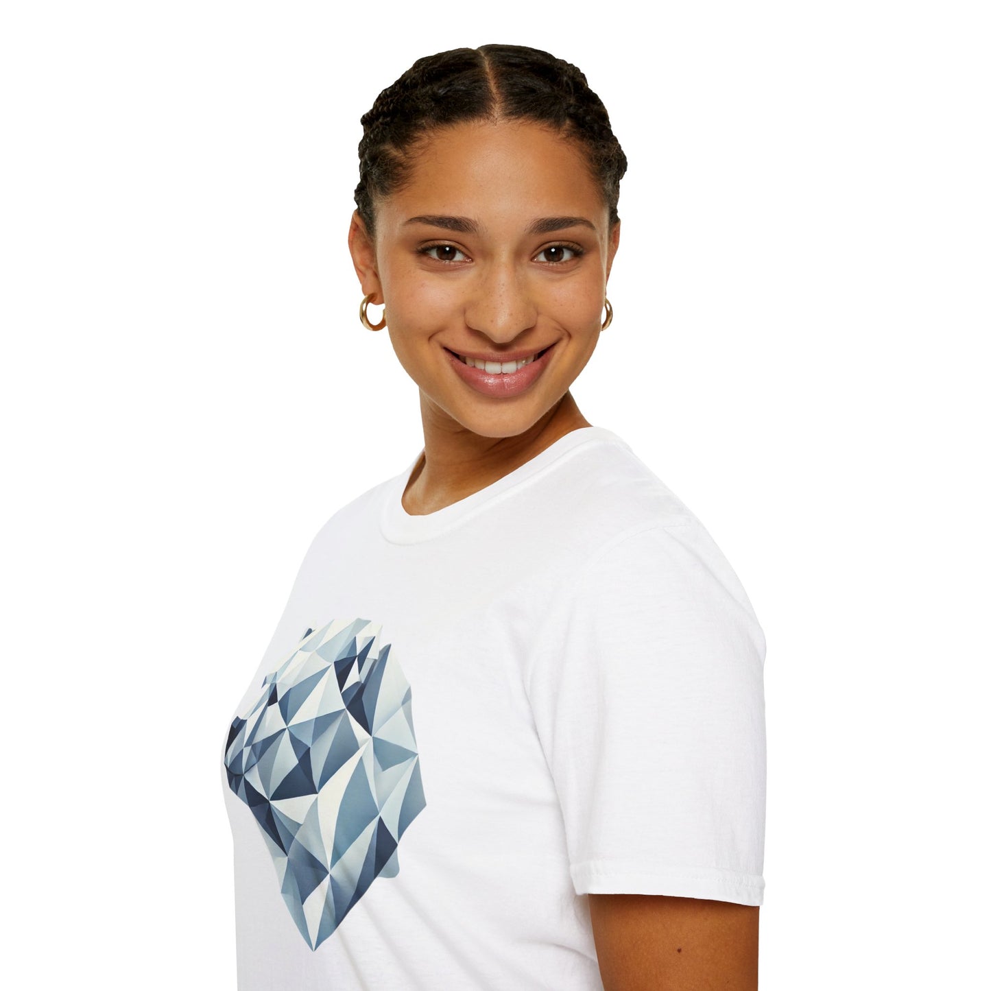 Geometric Bear Graphic Unisex Softstyle T-Shirt