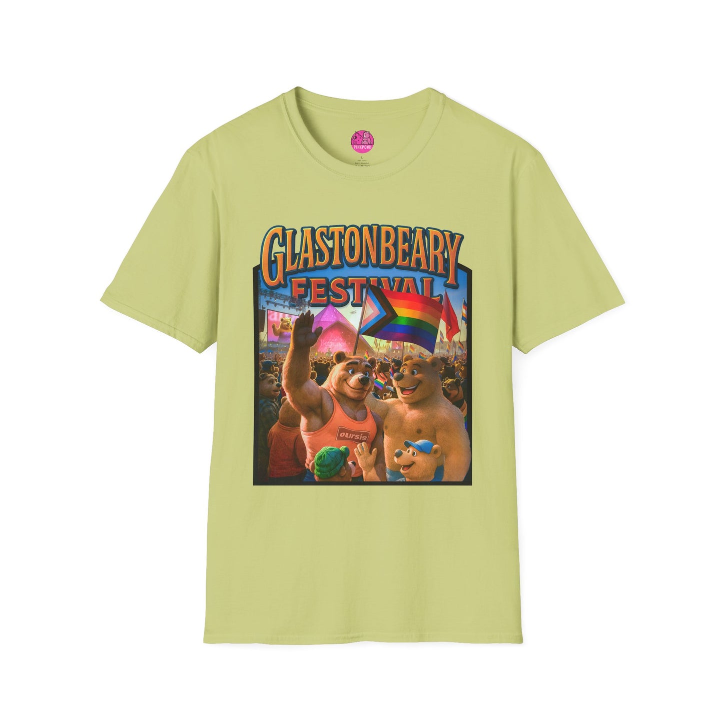 Glastonbeary Festival Unisex Tee - Bear Pride, Queer Joy, Festival Fashion