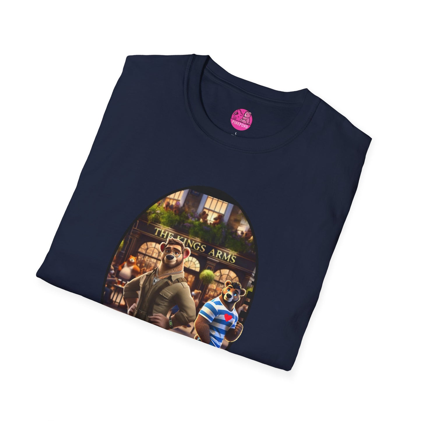 Retro Bear Scene T-Shirt - Fly-by Cruise at the Kings Arms