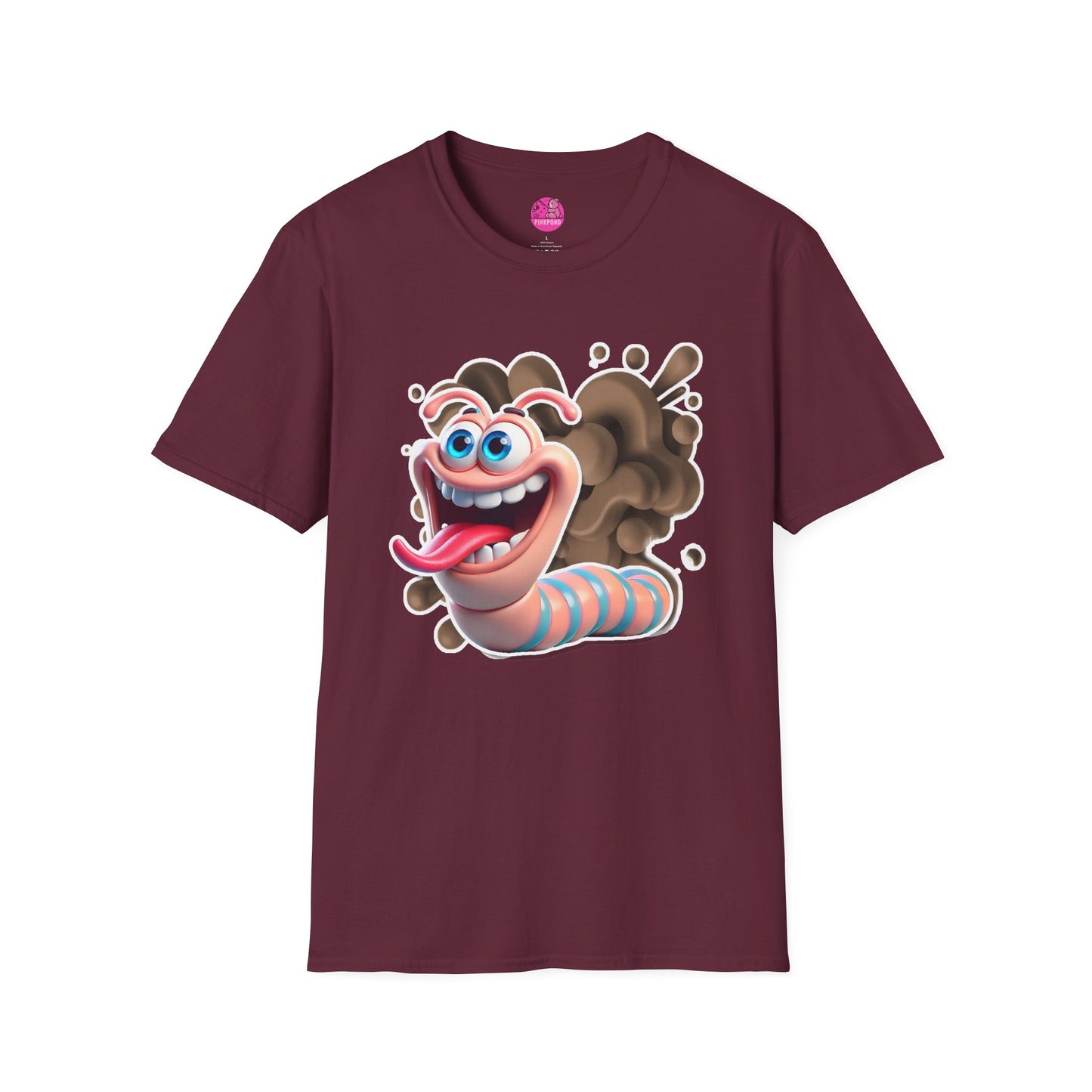 Willy the Worm T-Shirt - Wiggly and Wacky Unisex Softstyle Tee with 3D Design
