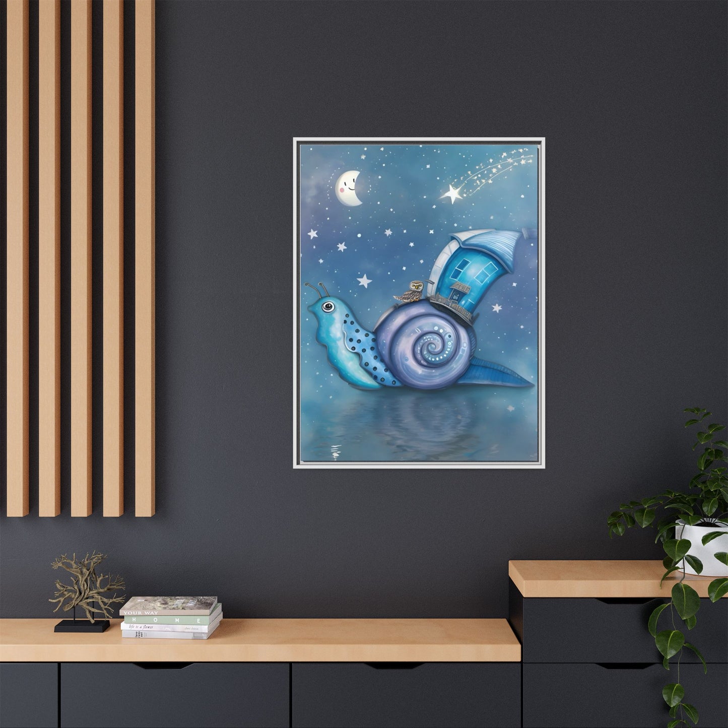 The Owl and the Snail Glided Upon a Sea of Stars by Andrew McCarter  - Canvas Print