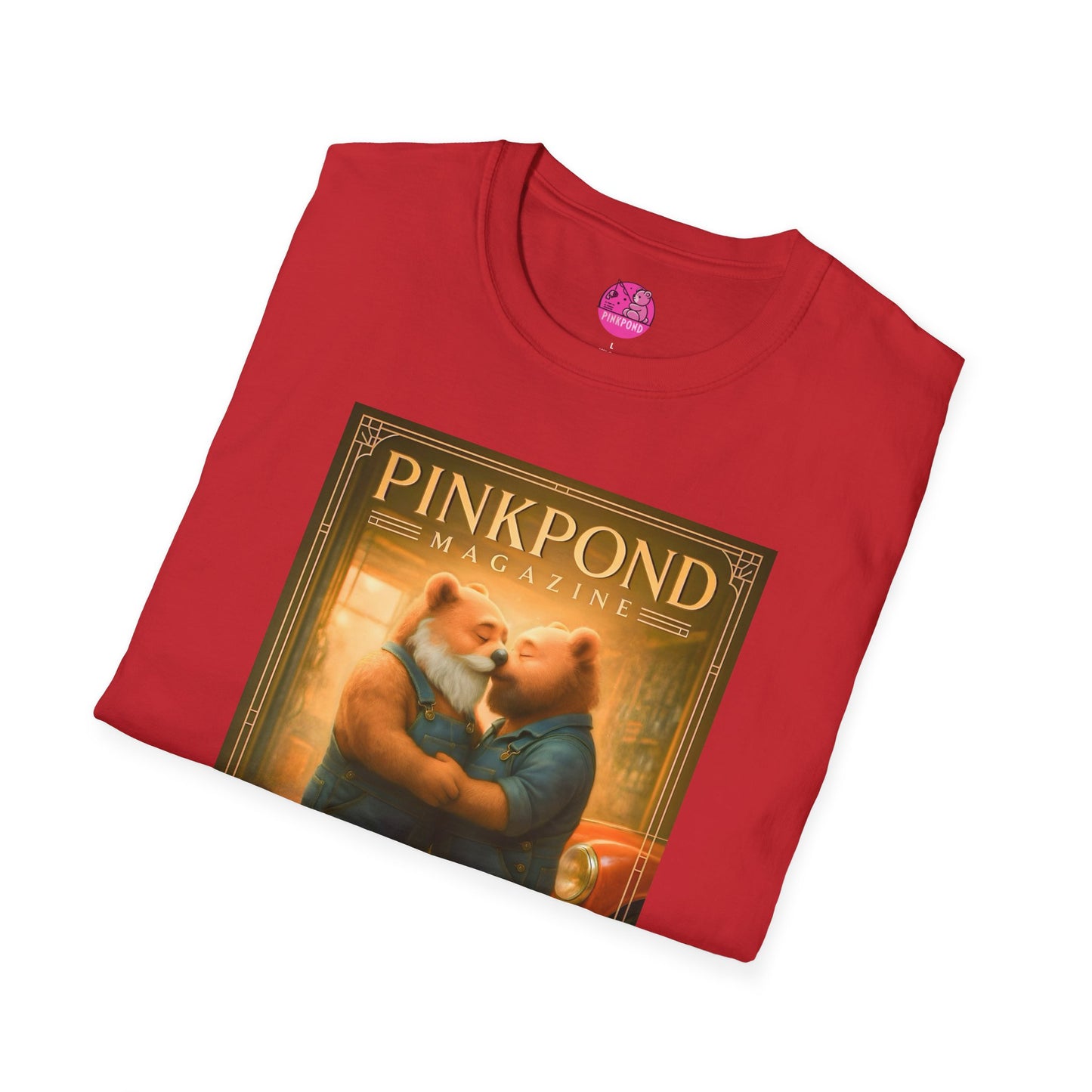 Vintage Deco Mechanic Bear T-Shirt 'Plan Galloche - Garage Edition Love' French Magazine Cover Tee