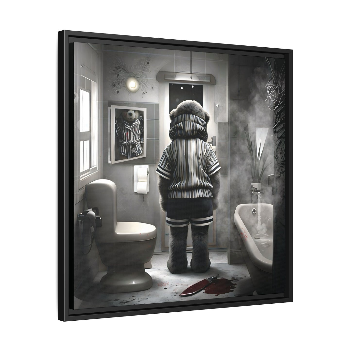 Canvas Art Print - The Untimely Demise of Benjamin Bear by Andrew McCarter, Dark Surreal Artwork