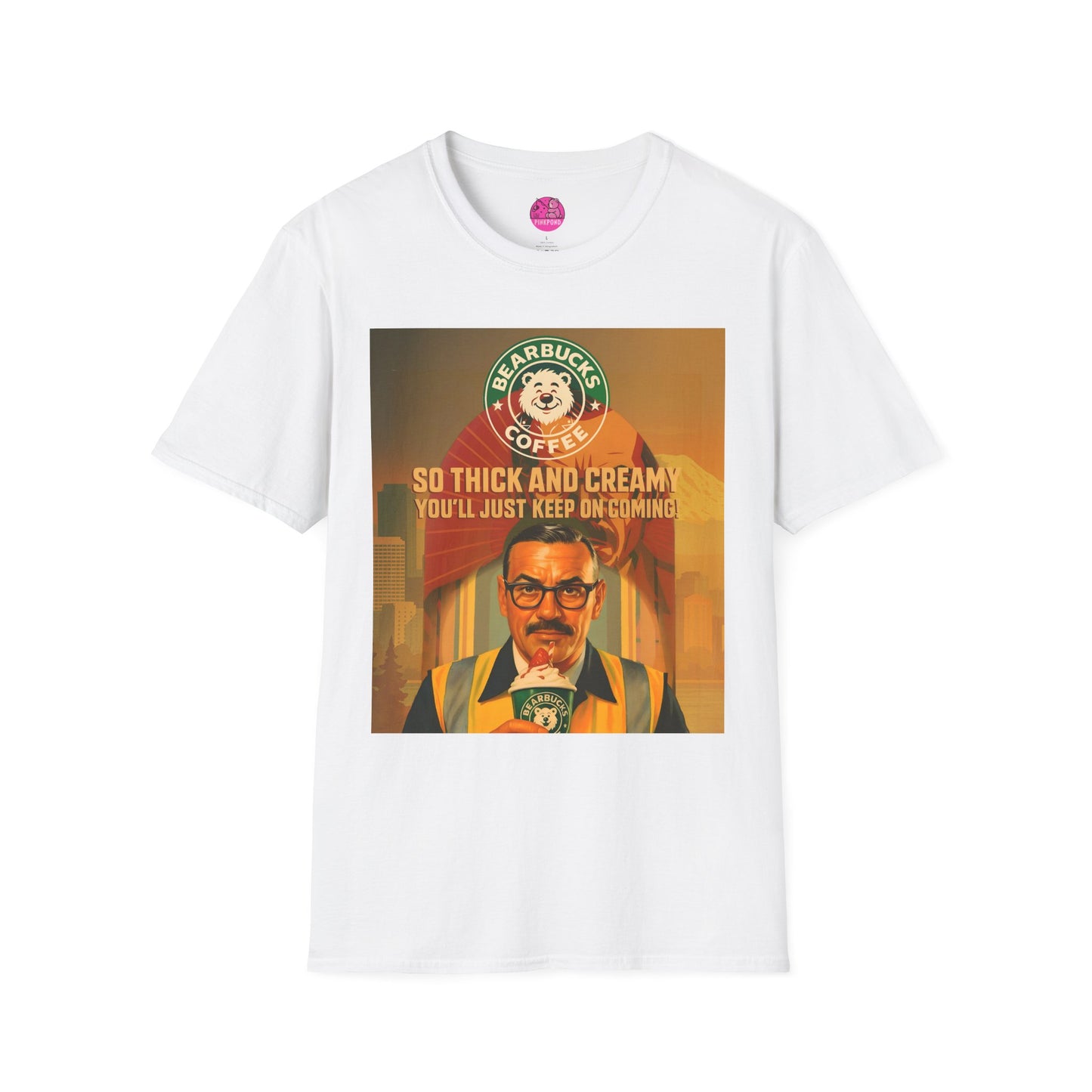 Vintage Bearbucks Coffee Unisex T-Shirt - So Thick and Creamy Retro Tee for Café Lovers