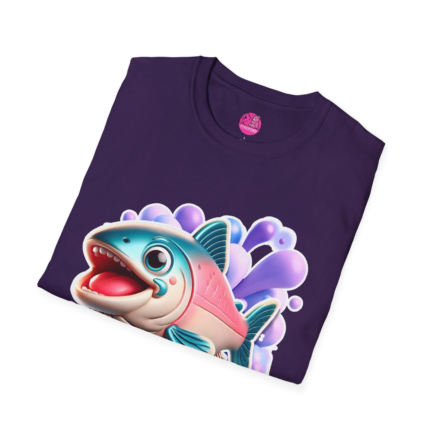 Alex Salmon Softstyle T-Shirt - Bright and Playful Fish Design for Ocean Lovers and Art Fans 🌊🐟