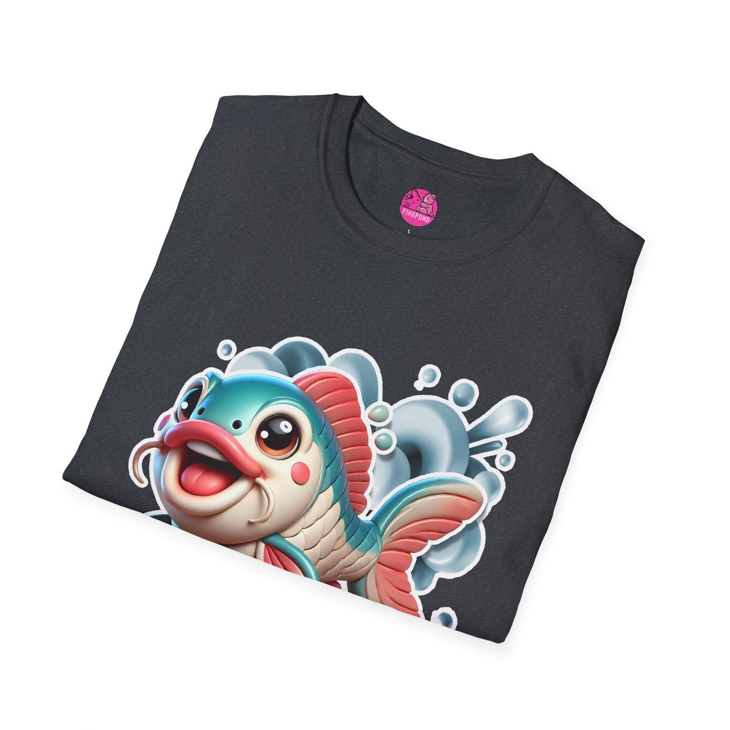 Carrie the Carp T-Shirt - a splash of fishy fun - Unisex Softstyle Tee with 3D Design
