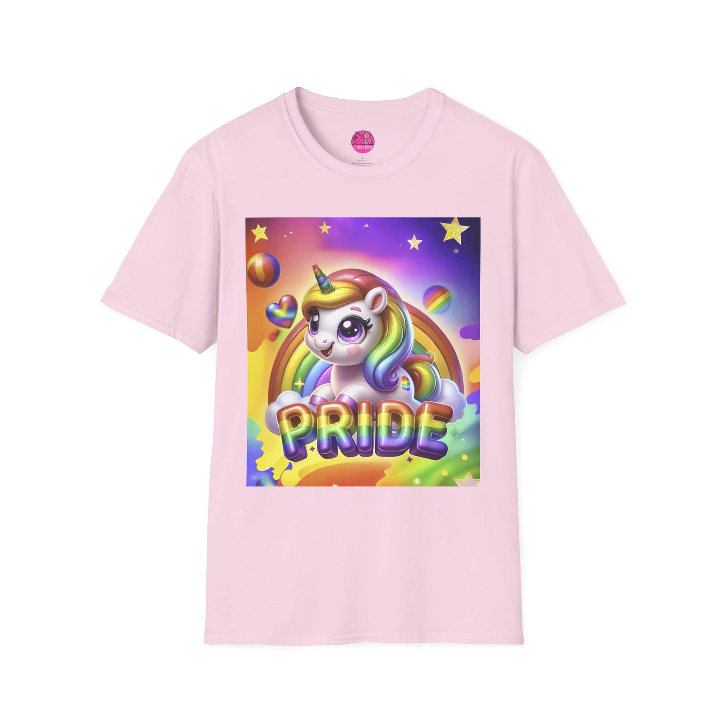 Rainbow Pride Unicorn T-Shirt – Wear Your Colors Loud and Proud! - Unisex Softstyle Tee