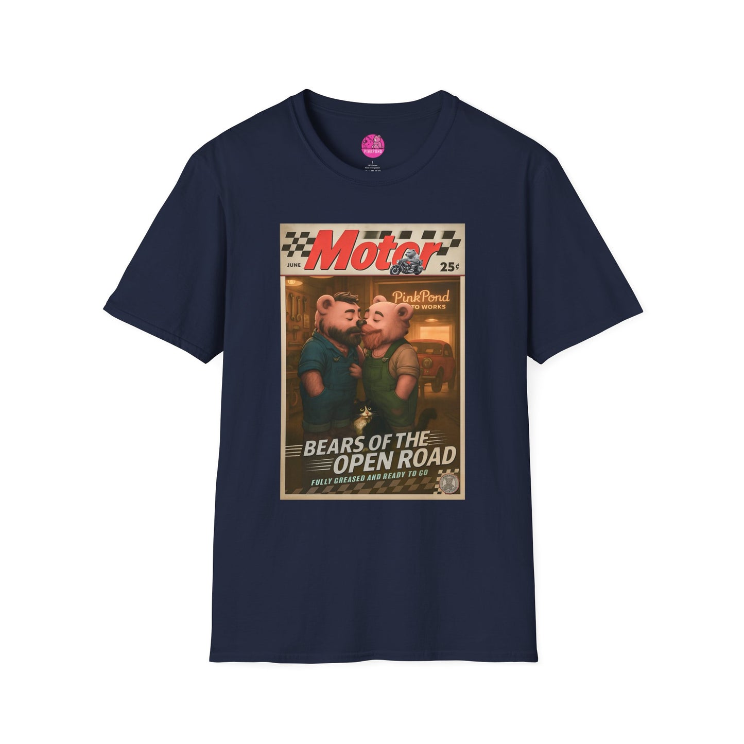 Bear Retro 1950s Motor Magazine T-Shirt