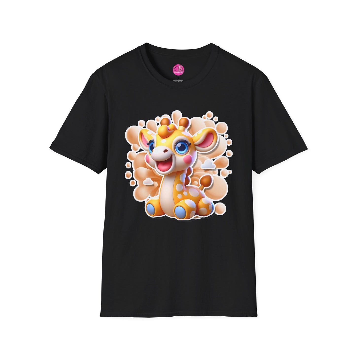 Geoffrey Giraffe T-Shirt - Tall on Charm, Big on Smiles Unisex Softstyle
