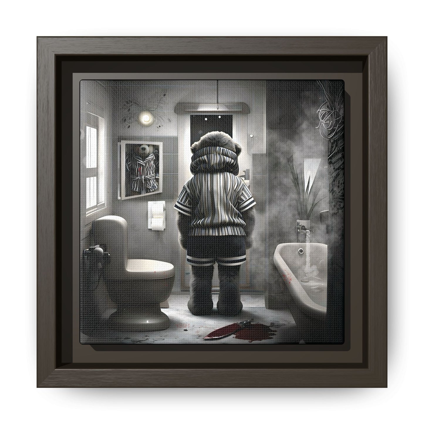 Canvas Art Print - The Untimely Demise of Benjamin Bear by Andrew McCarter, Dark Surreal Artwork
