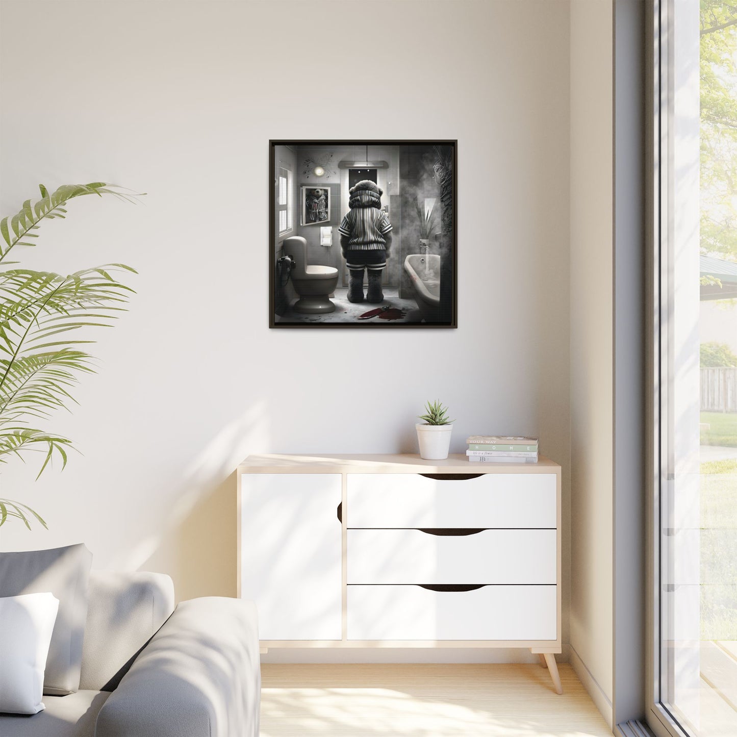 Canvas Art Print - The Untimely Demise of Benjamin Bear by Andrew McCarter, Dark Surreal Artwork