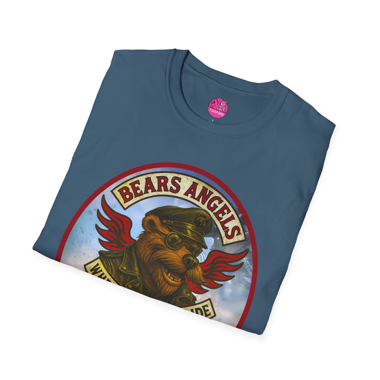 Biker Bear T-Shirt - Bears Angels Roundel, Ride With Pride