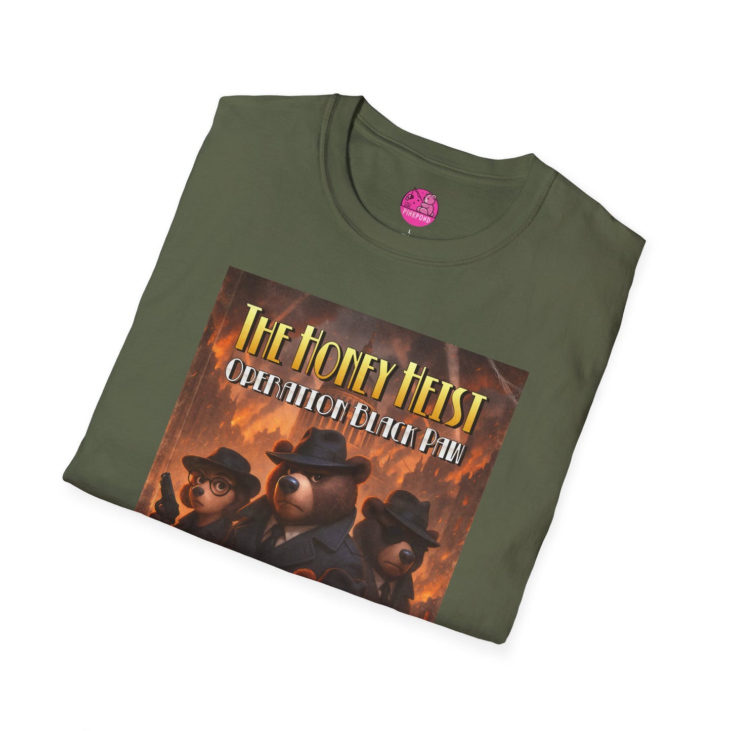 Unisex Tee - The Honey Heist: Operation Black Paw Noir Bear Detective Squad Shirt