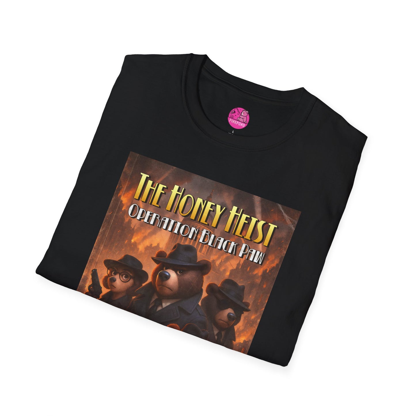 Unisex Tee - The Honey Heist: Operation Black Paw Noir Bear Detective Squad Shirt