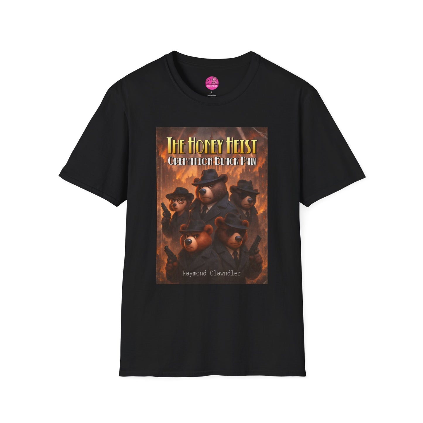 Unisex Tee - The Honey Heist: Operation Black Paw Noir Bear Detective Squad Shirt