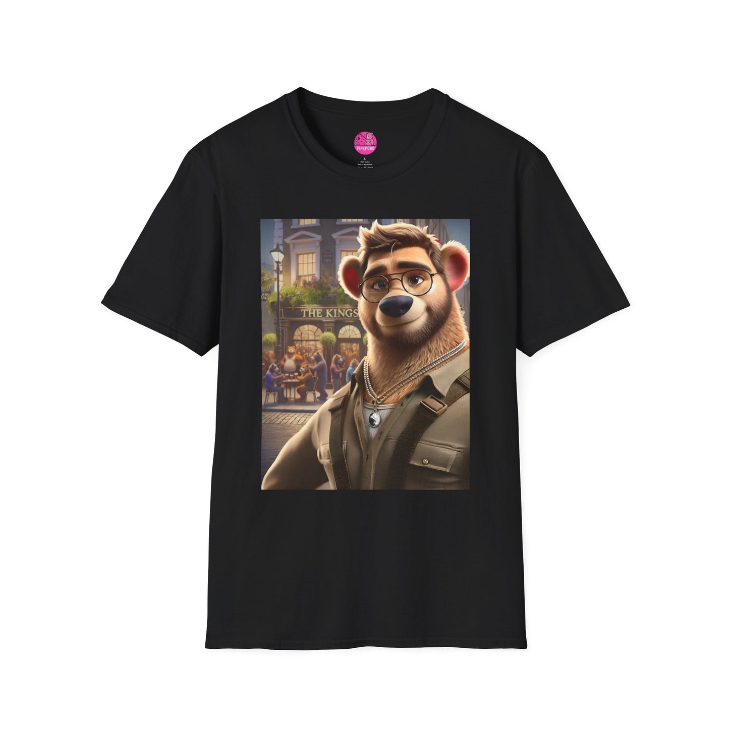 Bear T-Shirt - The King's Arms in Soho Design by PinkPond