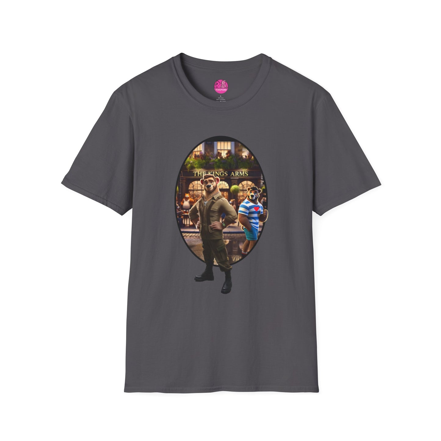 Retro Bear Scene T-Shirt - Fly-by Cruise at the Kings Arms
