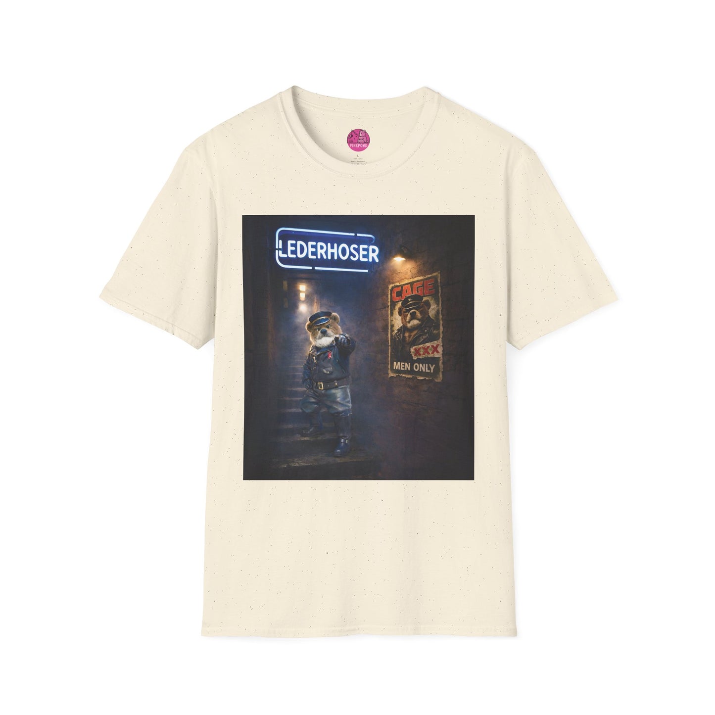 Oi, You Boy Leather Bear Graphic T-Shirt — PinkPond Character Illustration