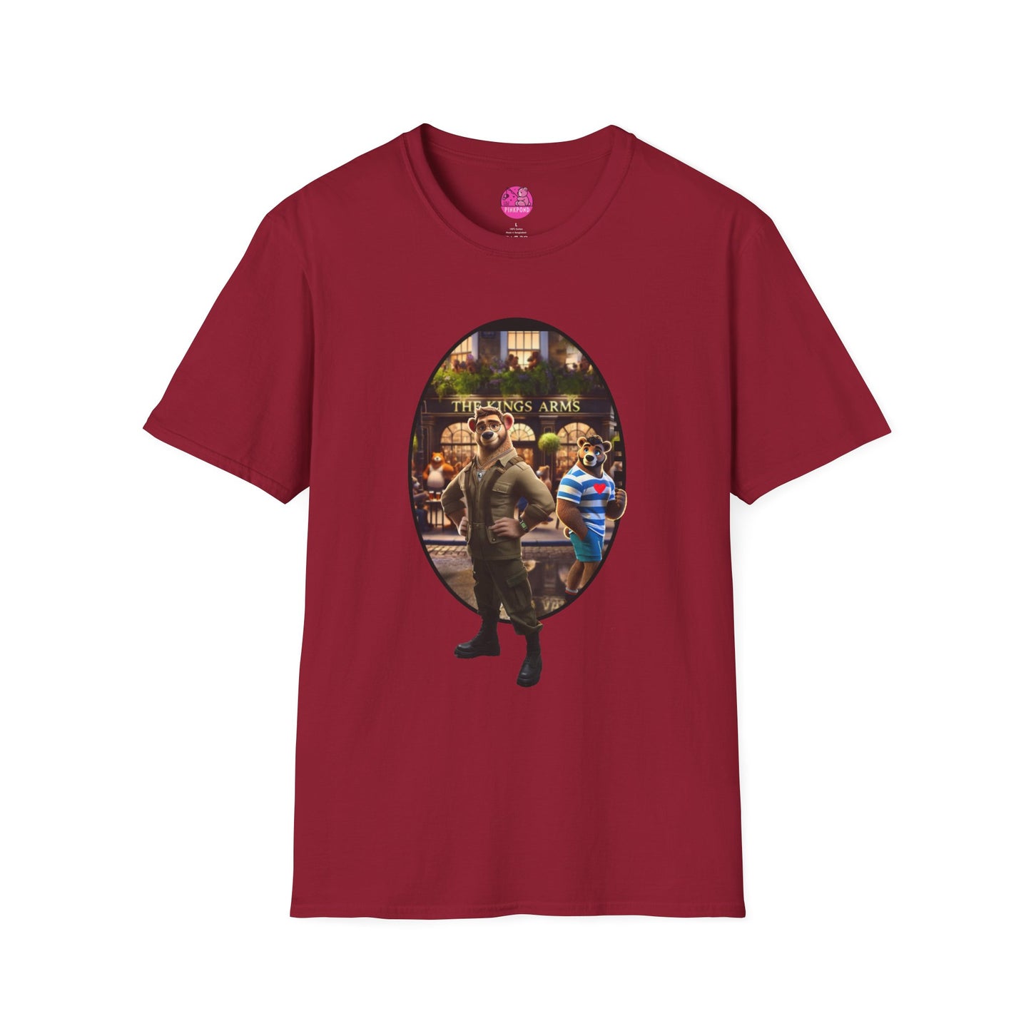 Retro Bear Scene T-Shirt - Fly-by Cruise at the Kings Arms