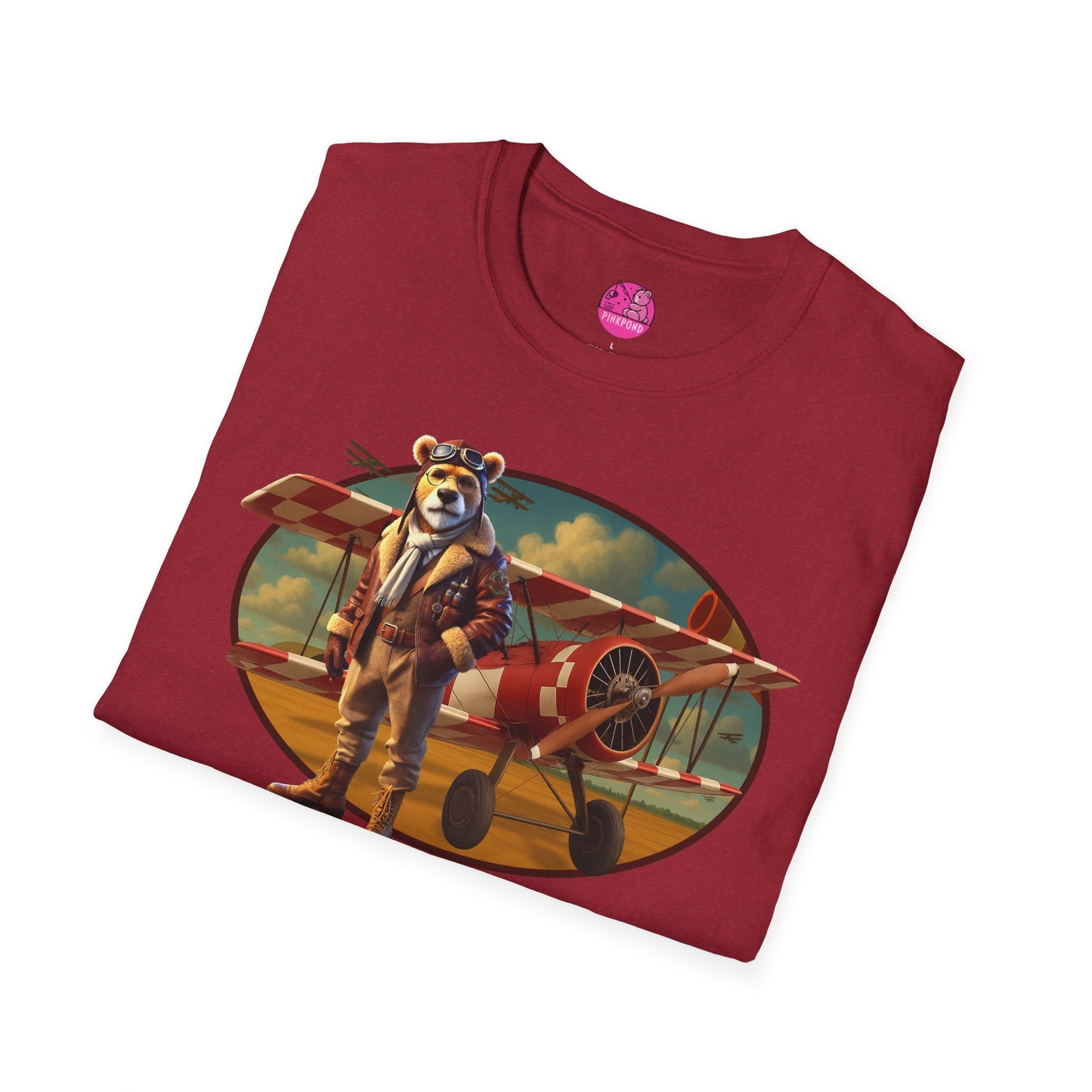 Aviator Bear Softstyle T-Shirt - PinkPond Tee