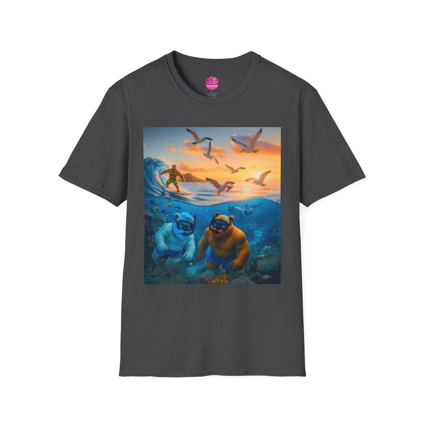 The Great Bearier Reef T-Shirt — PinkPond Snorkeling Bears Sunset Surf Tee
