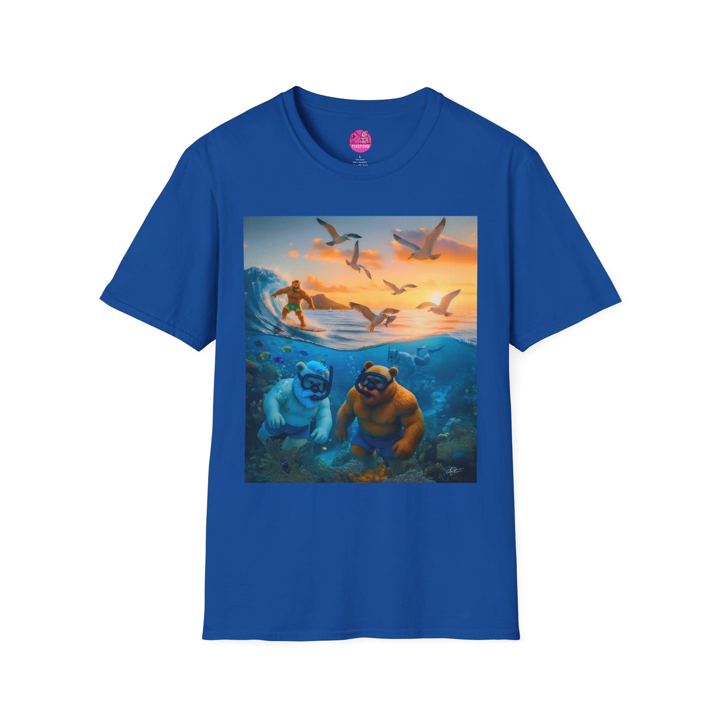 The Great Bearier Reef T-Shirt — PinkPond Snorkeling Bears Sunset Surf Tee