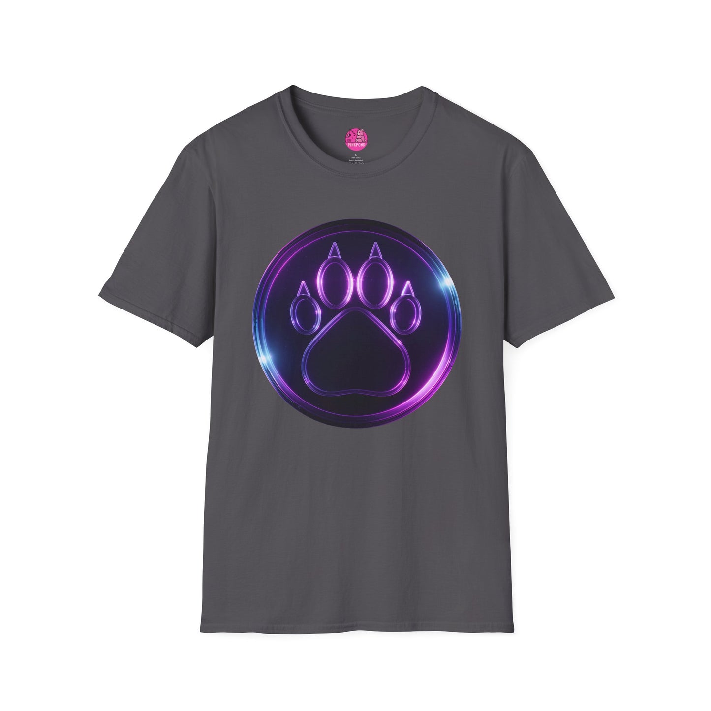 Neon Paw Power T-Shirt - Retro-Futuristic Animal Lover Tee
