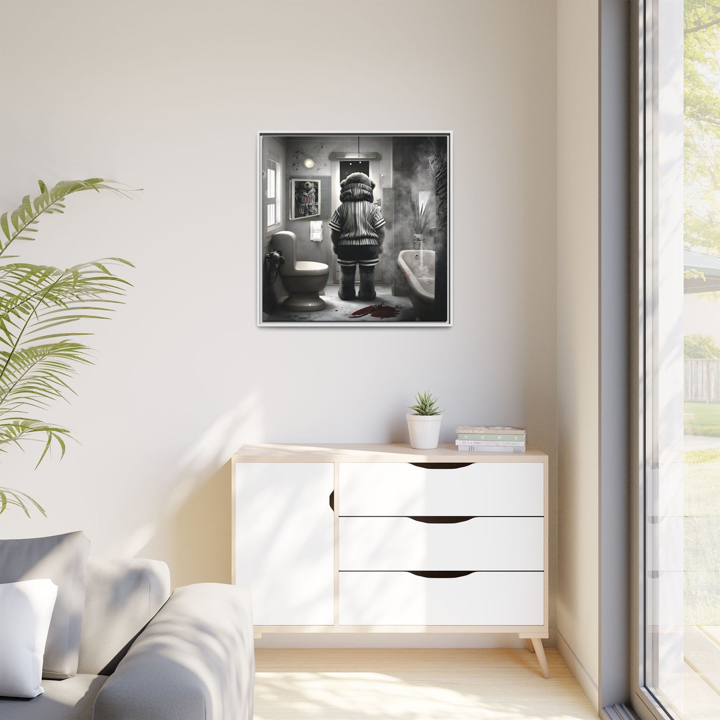 Canvas Art Print - The Untimely Demise of Benjamin Bear by Andrew McCarter, Dark Surreal Artwork
