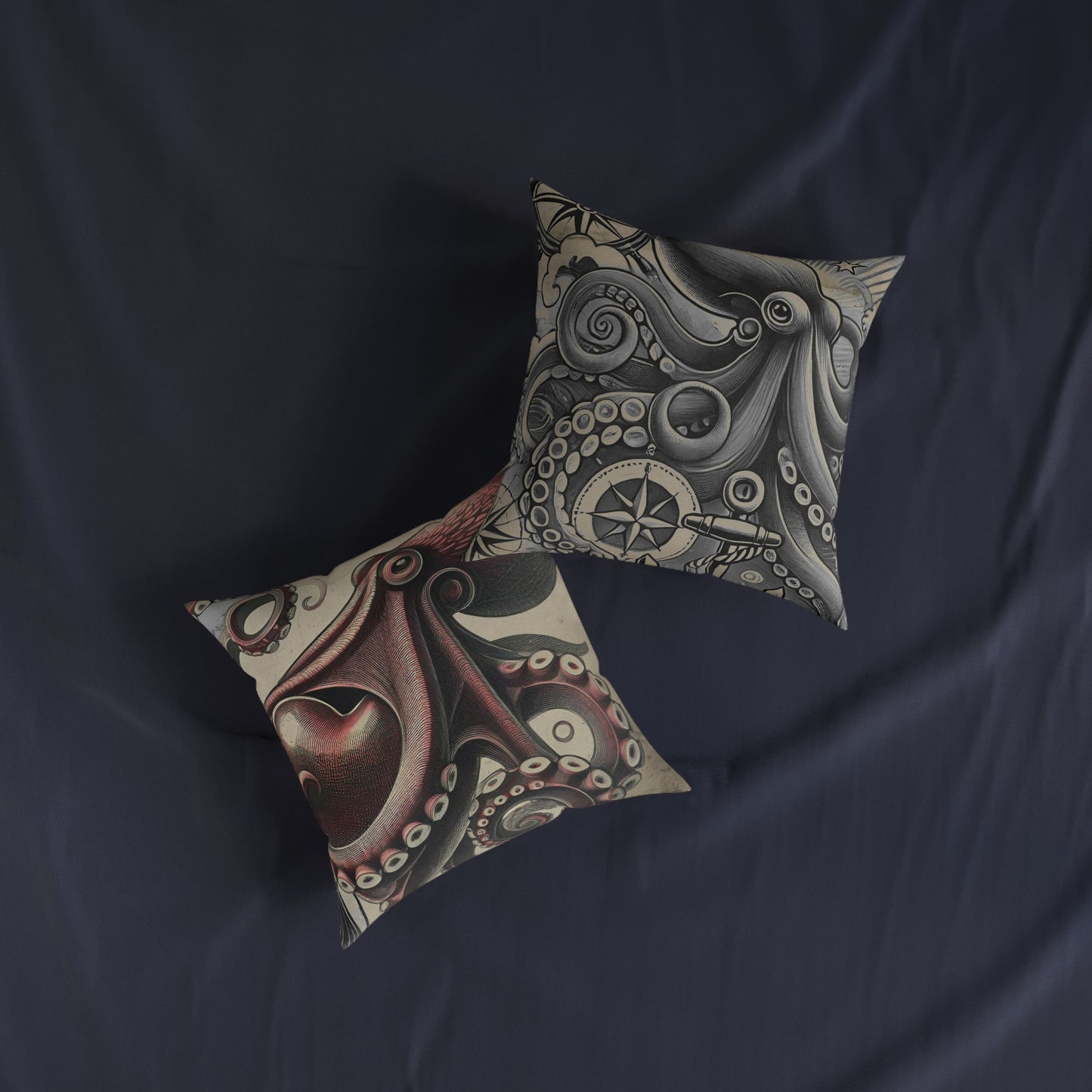 Square Pillow Kraken Reversible Cushion - PinkPond Home