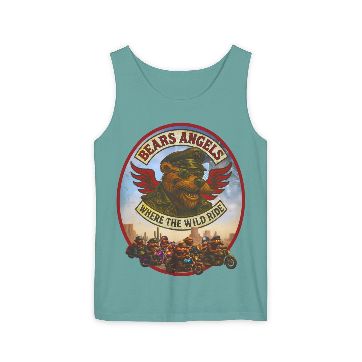 Tank Top - Bears Angels Roundel 'Ride With Pride' Biker Bear Design