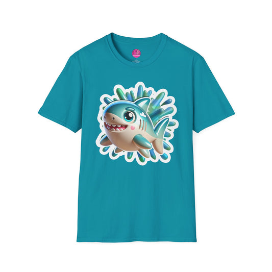 Marky the Shark Tee - Dive into fun - Unisex Softstyle T-Shirt for Ocean lovers