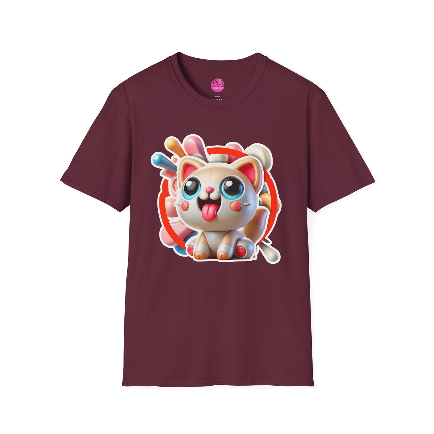 Katey Cat T-Shirt - Burst of Playful Energy | Unisex Softstyle