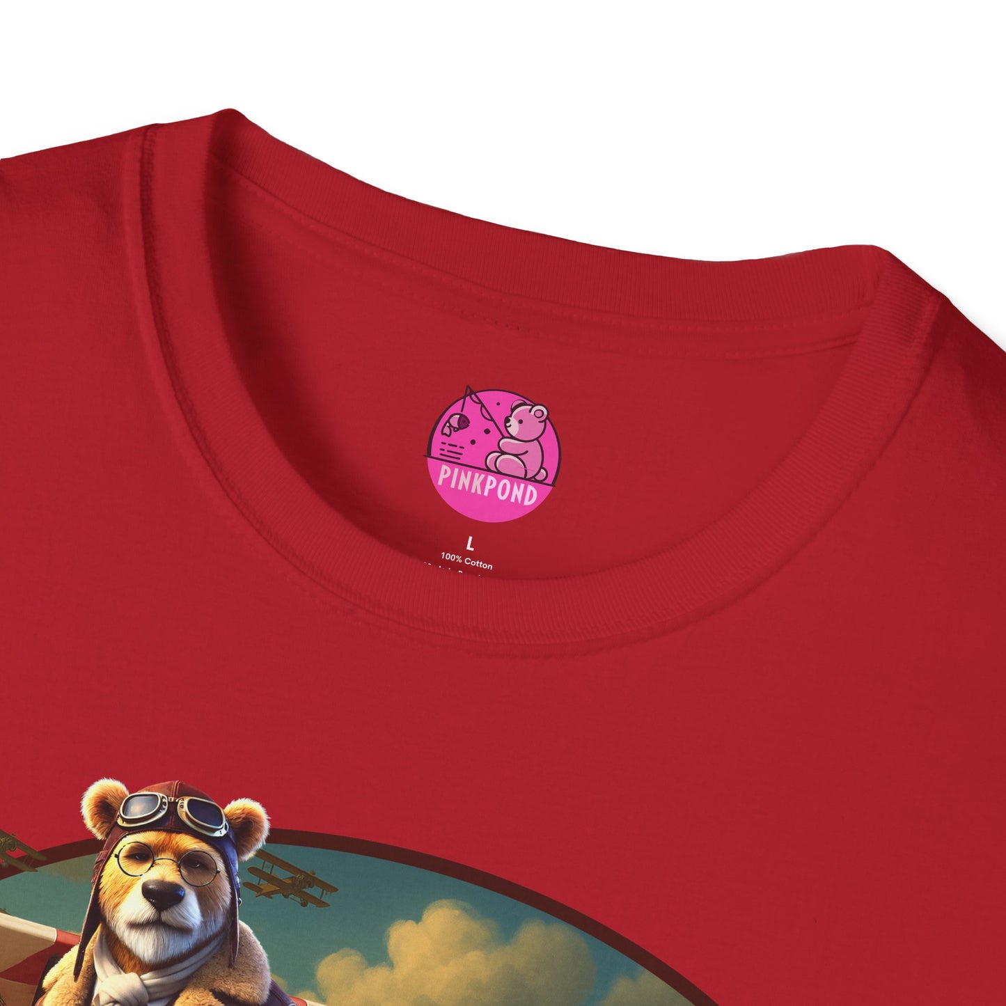 Aviator Bear Softstyle T-Shirt - PinkPond Tee